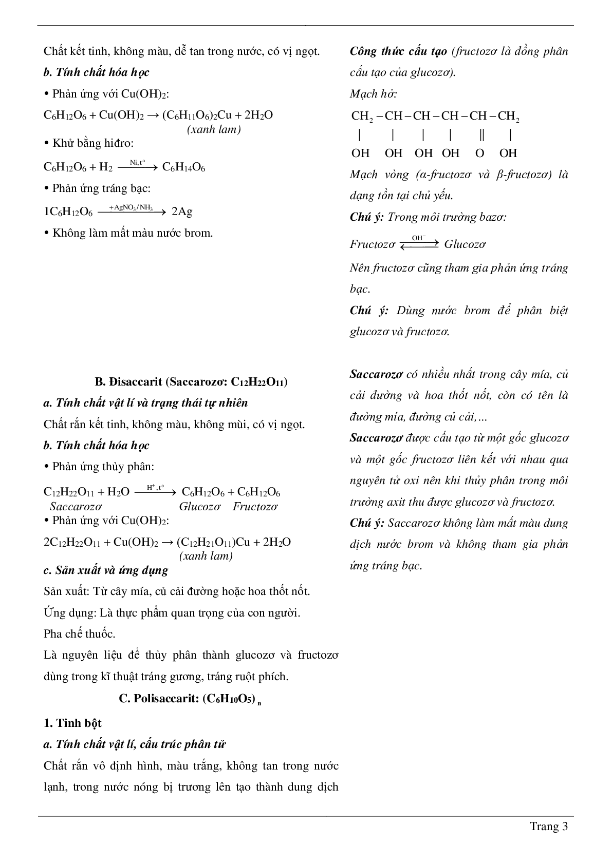 60 Bài tập về Saccarozơ. tinh bột và xenlulozơ (2024) có đáp án chi tiết nhất (trang 3)