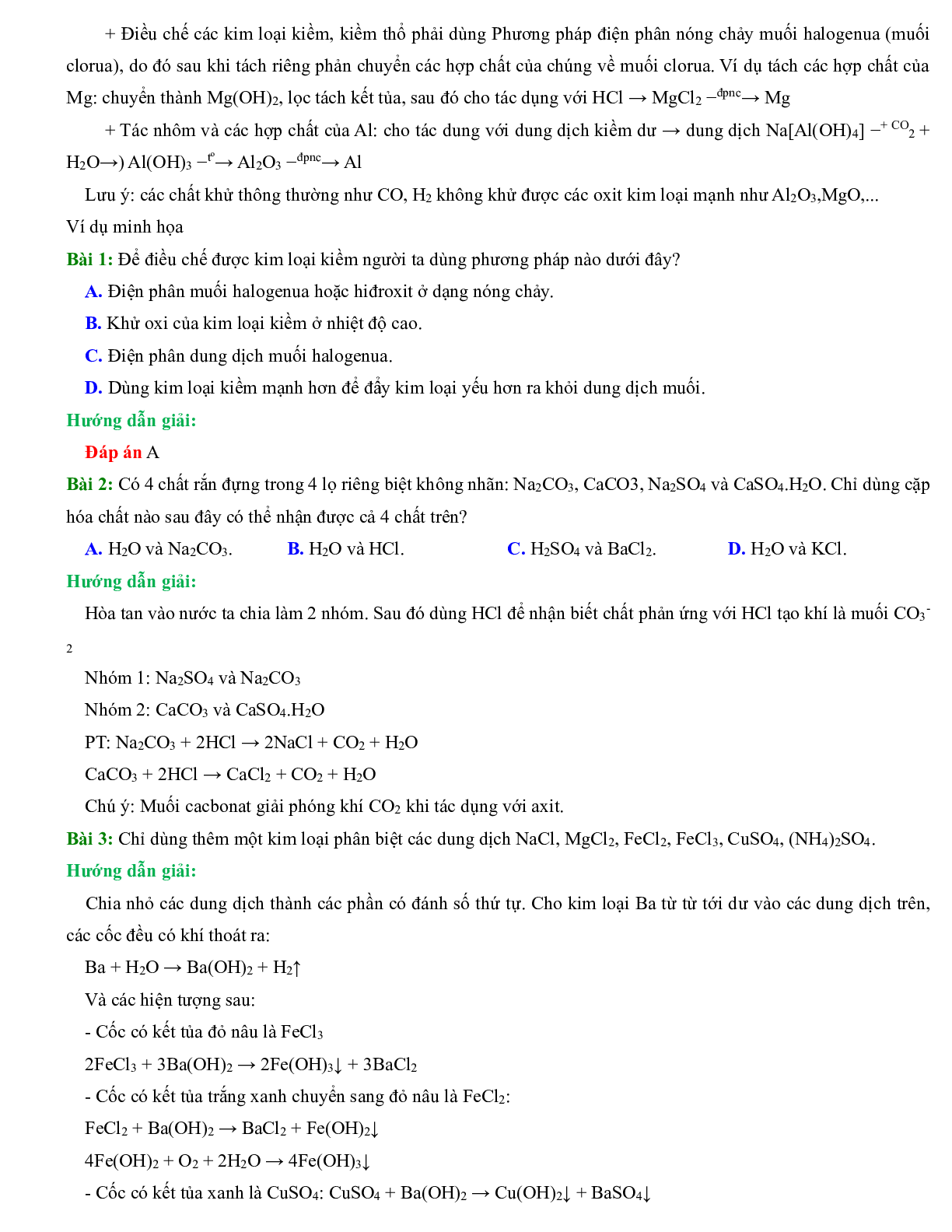 1000 Bài tập hóa 12 Chương 6: Kim loại kiềm. kim loại kiềm thổ. nhôm (có đáp án năm 2023) (trang 8)
