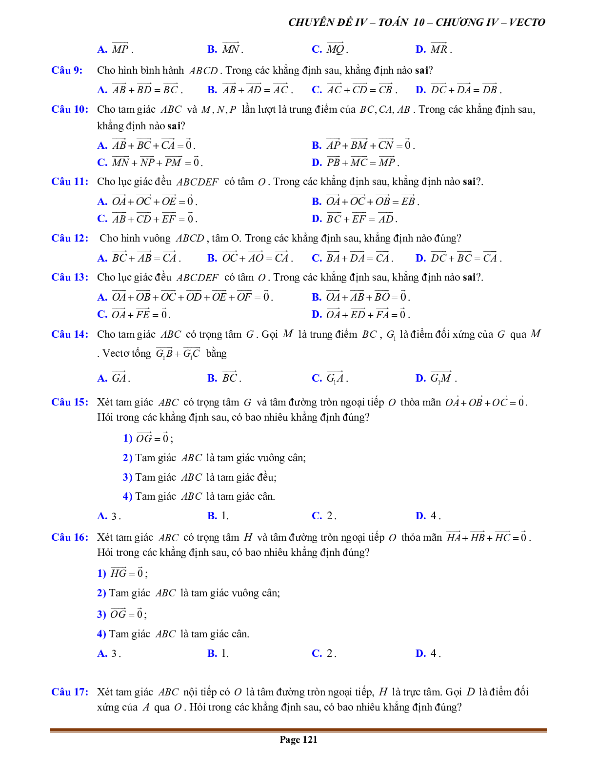 80 Bài tập Tổng và hiệu của hai vectơ (có đáp án năm 2024) - Toán 10 (trang 5)