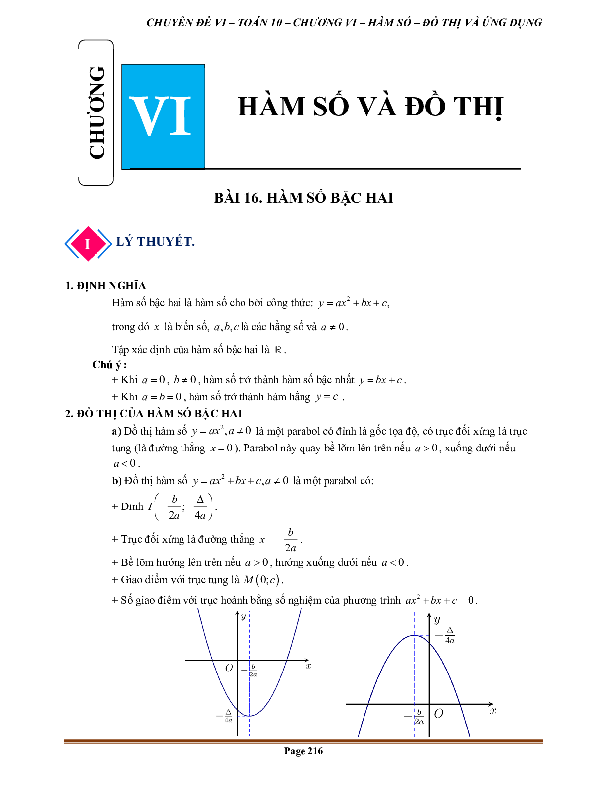 250 Bài tập hàm số bậc hai (có đáp án năm 2024) - Toán 10 (trang 1)