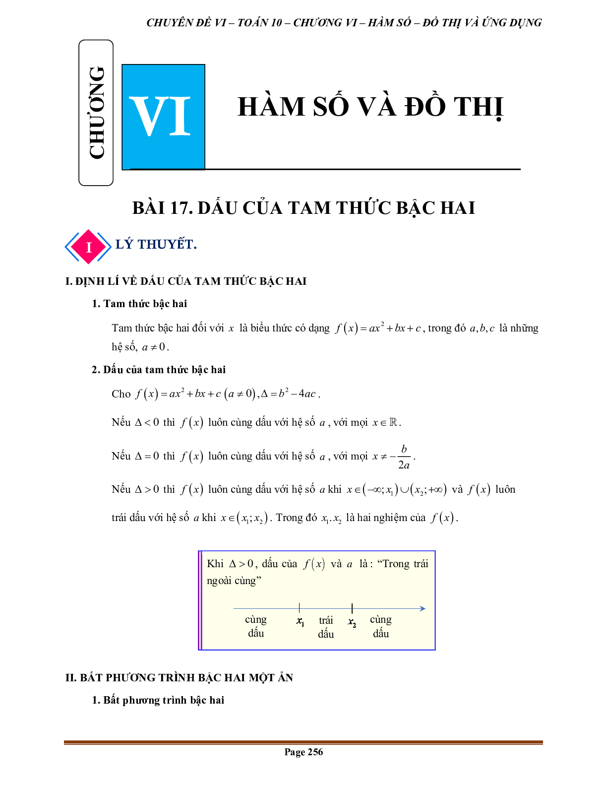 300 Bài tập dấu của tam thức bậc hai (có đáp án năm 2024) (trang 1)