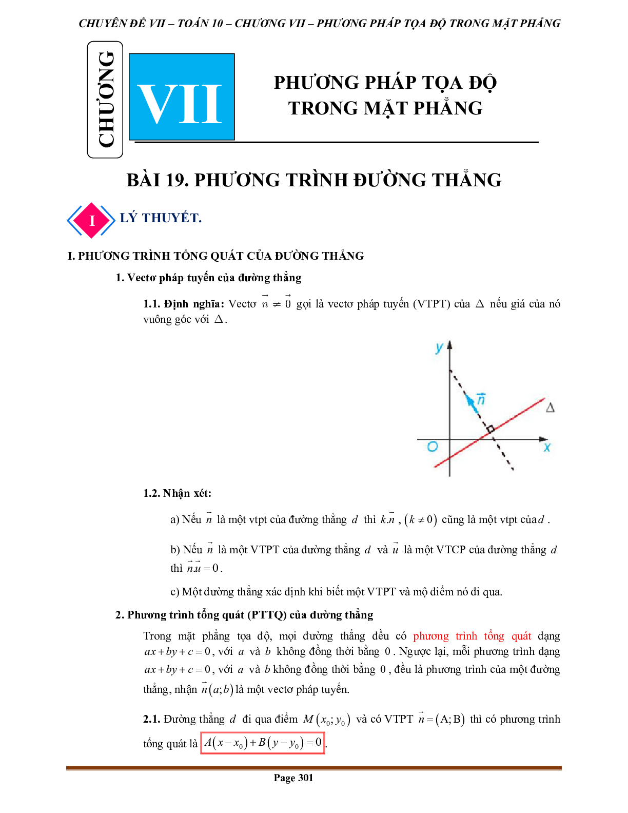 150 Bài tập phương trình đường thẳng (2024) có đáp án - Toán 10 (trang 1)