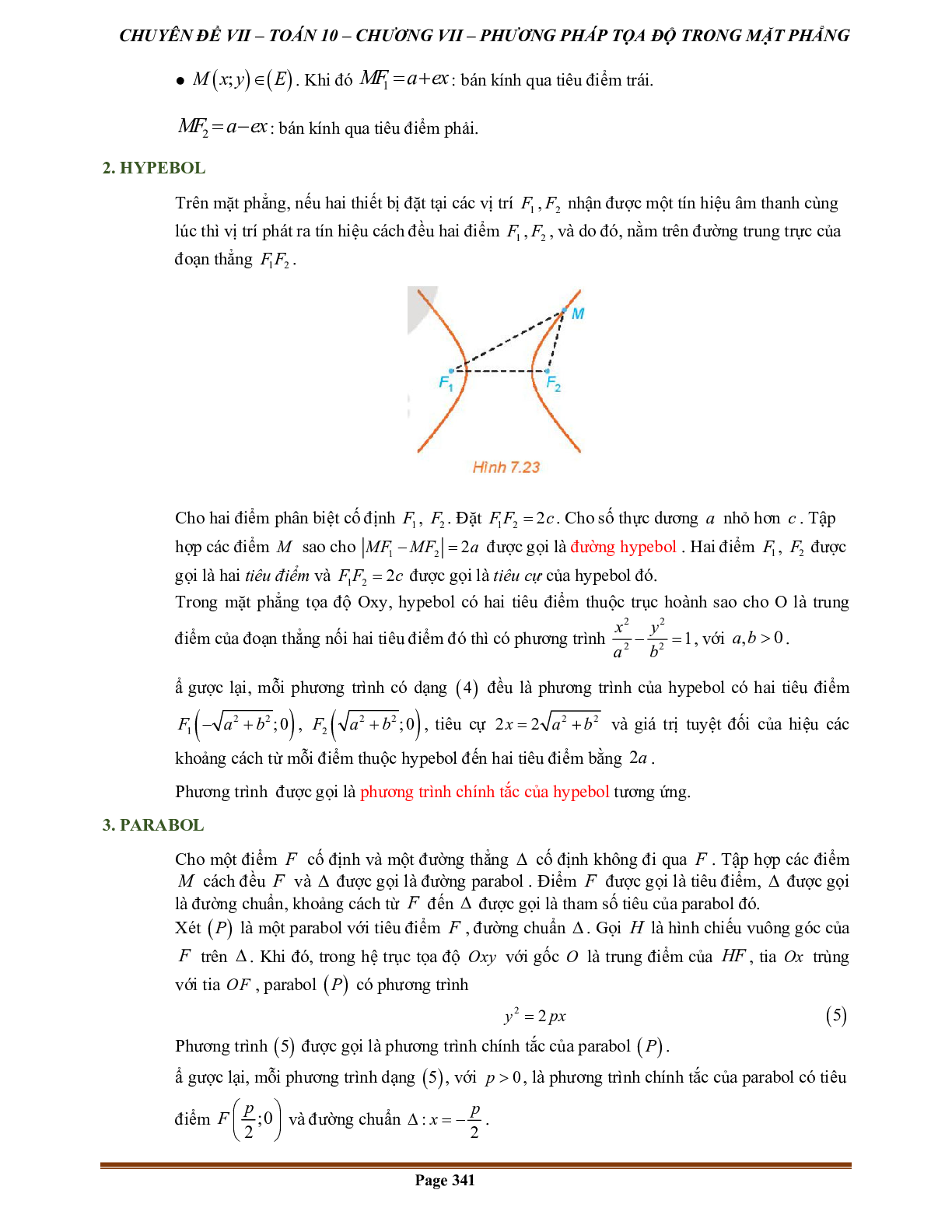 200 Bài tập ba đường conic trong mặt phẳng tọa độ (có đáp án năm 2024) - Toán 10 (trang 2)