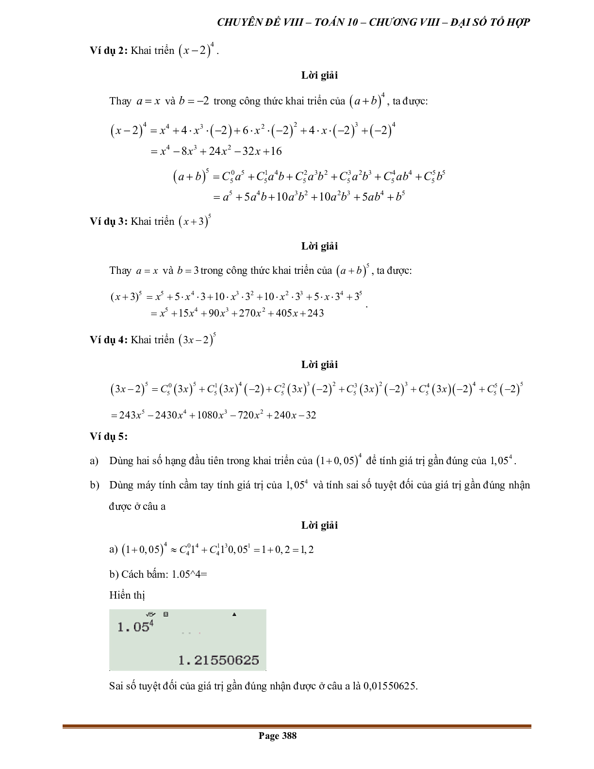 100 Bài tập về Nhị thức Newton (có đáp án năm 2024) - Toán 10 (trang 2)