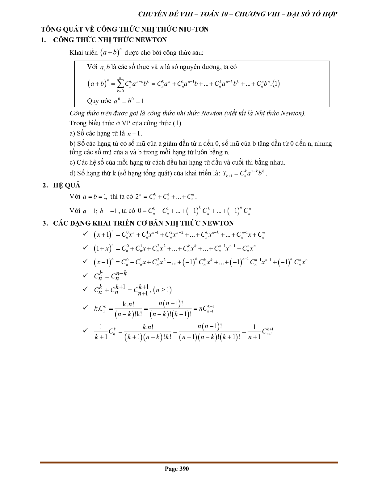 100 Bài tập về Nhị thức Newton (có đáp án năm 2024) - Toán 10 (trang 4)