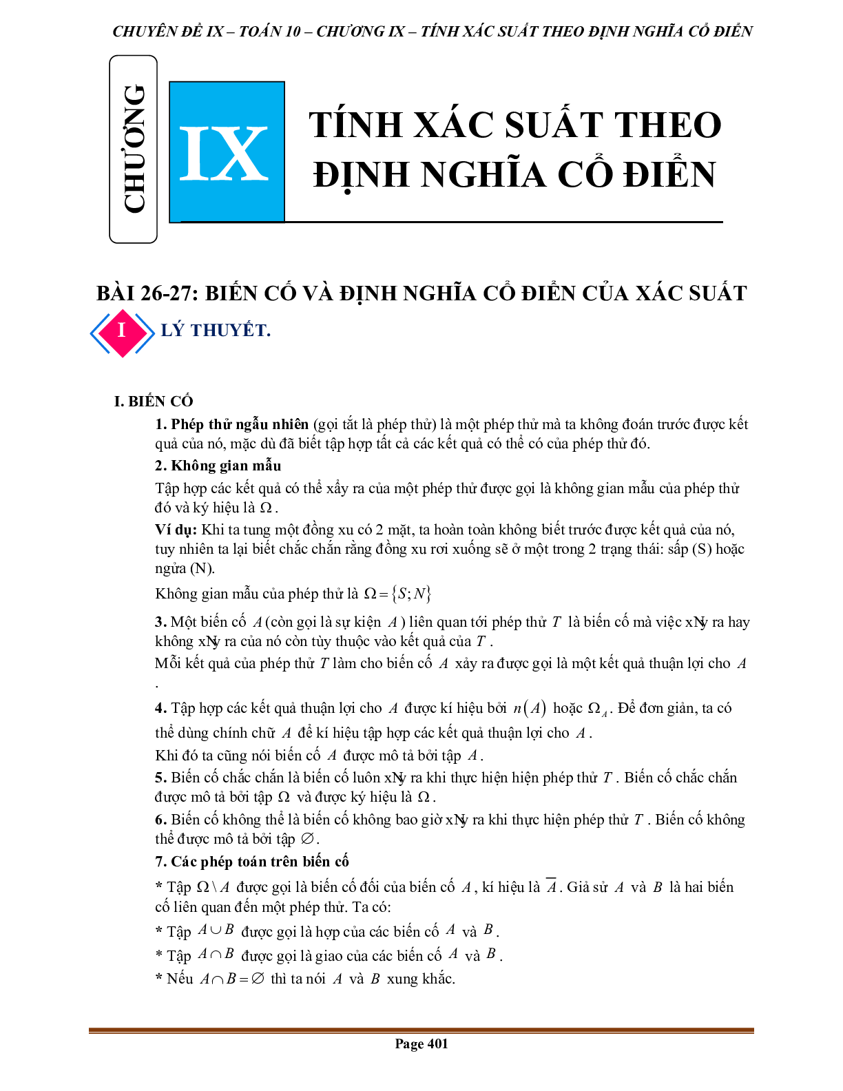 100 Bài tập biến cố và định nghĩa cổ điển của xác suất (có đáp án năm 2024) (trang 1)