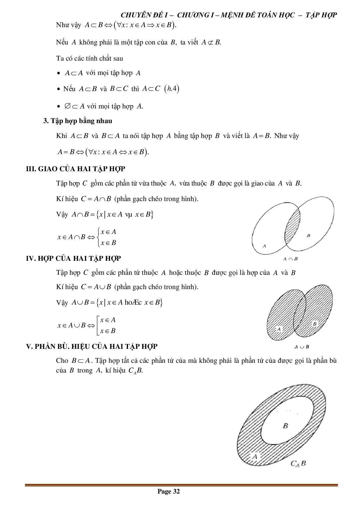80 Bài tập về Tập hợp và các phép toán trên tập hợp (có đáp án năm 2024) - Toán 10 (trang 2)