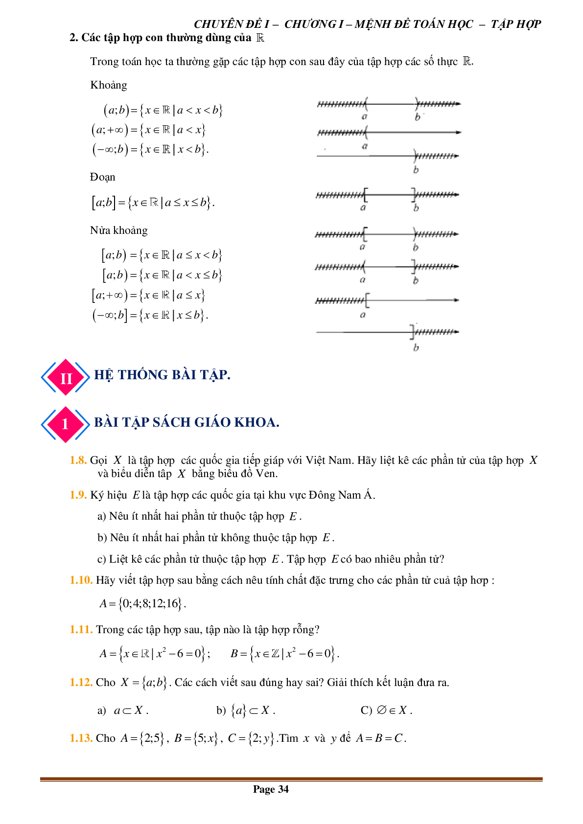 80 Bài tập về Tập hợp và các phép toán trên tập hợp (có đáp án năm 2024) - Toán 10 (trang 4)