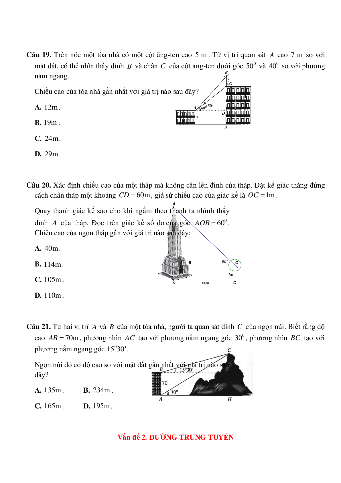 500 Bài tập hệ thức lượng trong tam giác (có đáp án năm 2024) - Toán 10 (trang 4)