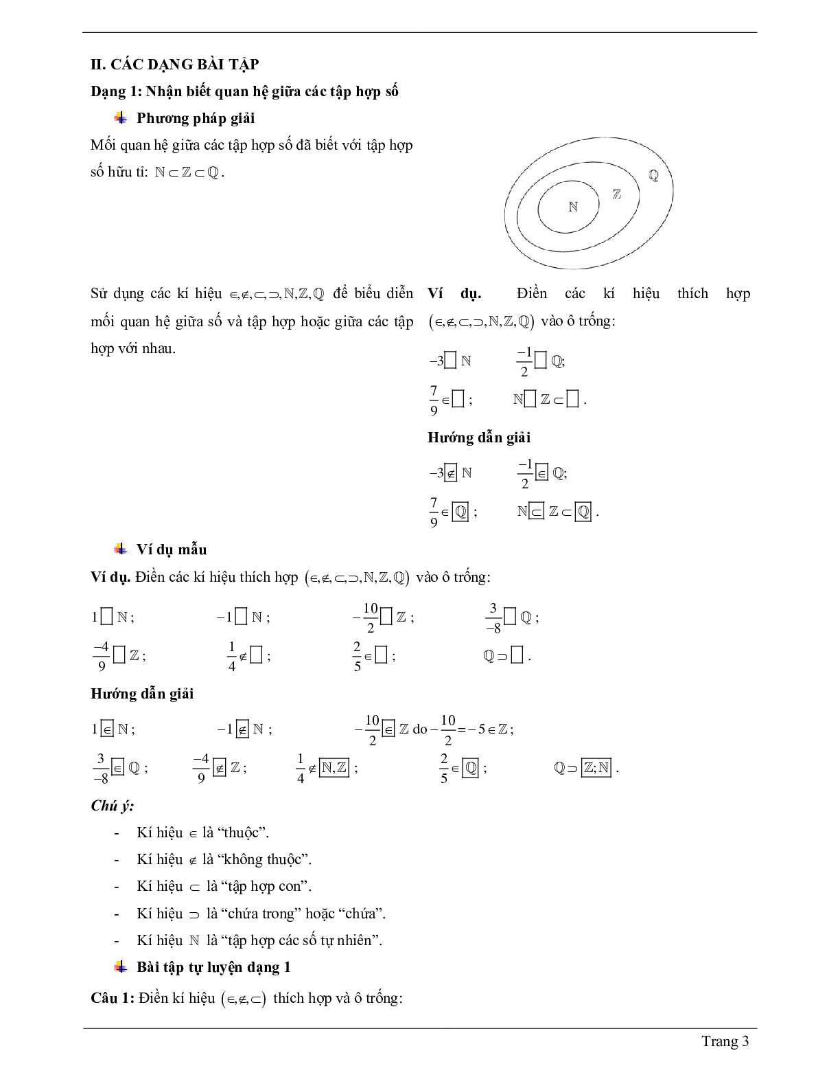 70 Bài tập về tập hợp các số hữu tỉ (có đáp án năm 2024) - Toán 7 (trang 3)