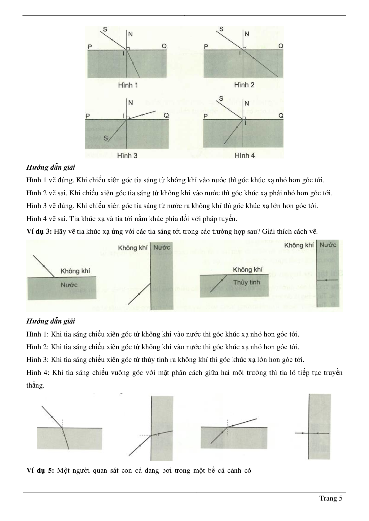 70 Bài tập về Hiện tượng khúc xạ ánh sáng (2024) có đáp án chi tiết nhất (trang 5)