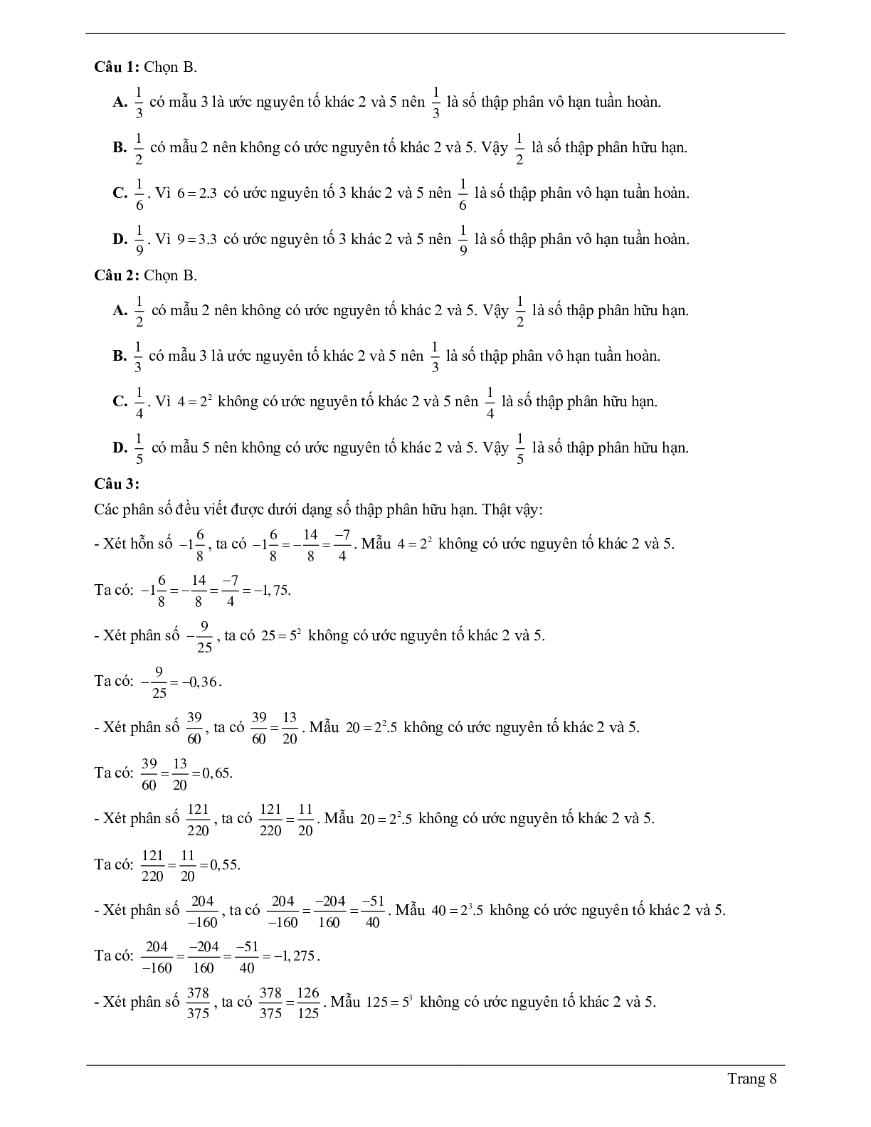 60 Bài tập làm quen với số thập phân vô hạn tuần hoàn (có đáp án năm 2023) - Toán 7 (trang 8)