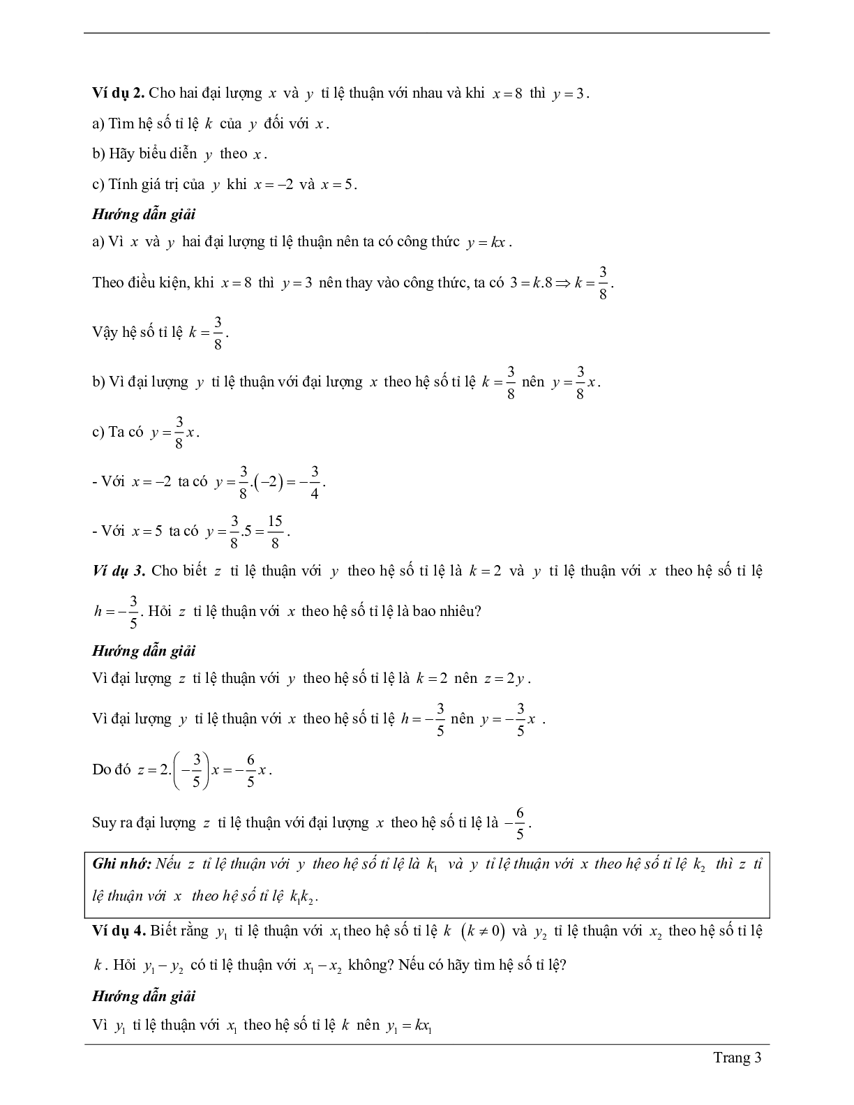 60 Bài tập đại lượng tỉ lệ thuận (có đáp án năm 2024) - Toán 7 (trang 3)