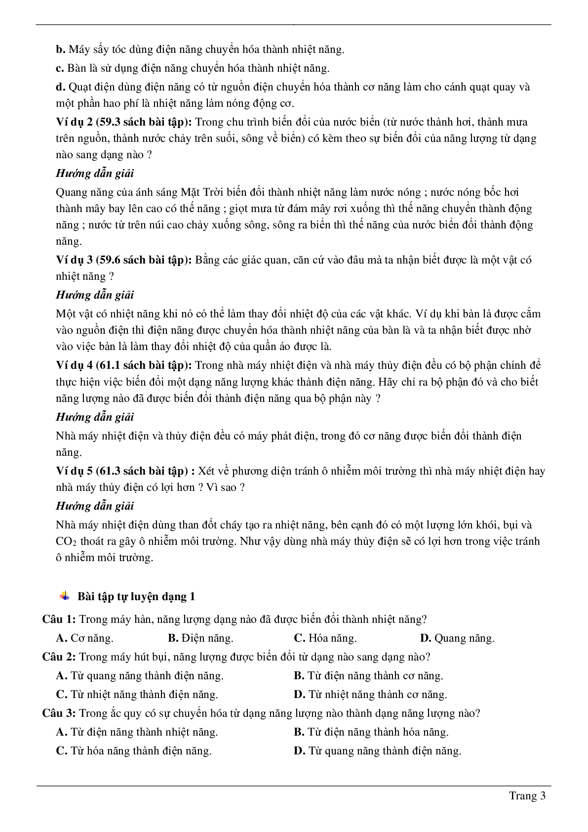 70 Bài tập về Năng lượng và sự chuyển hoá năng lượng (2024) có đáp án chi tiết nhất (trang 3)
