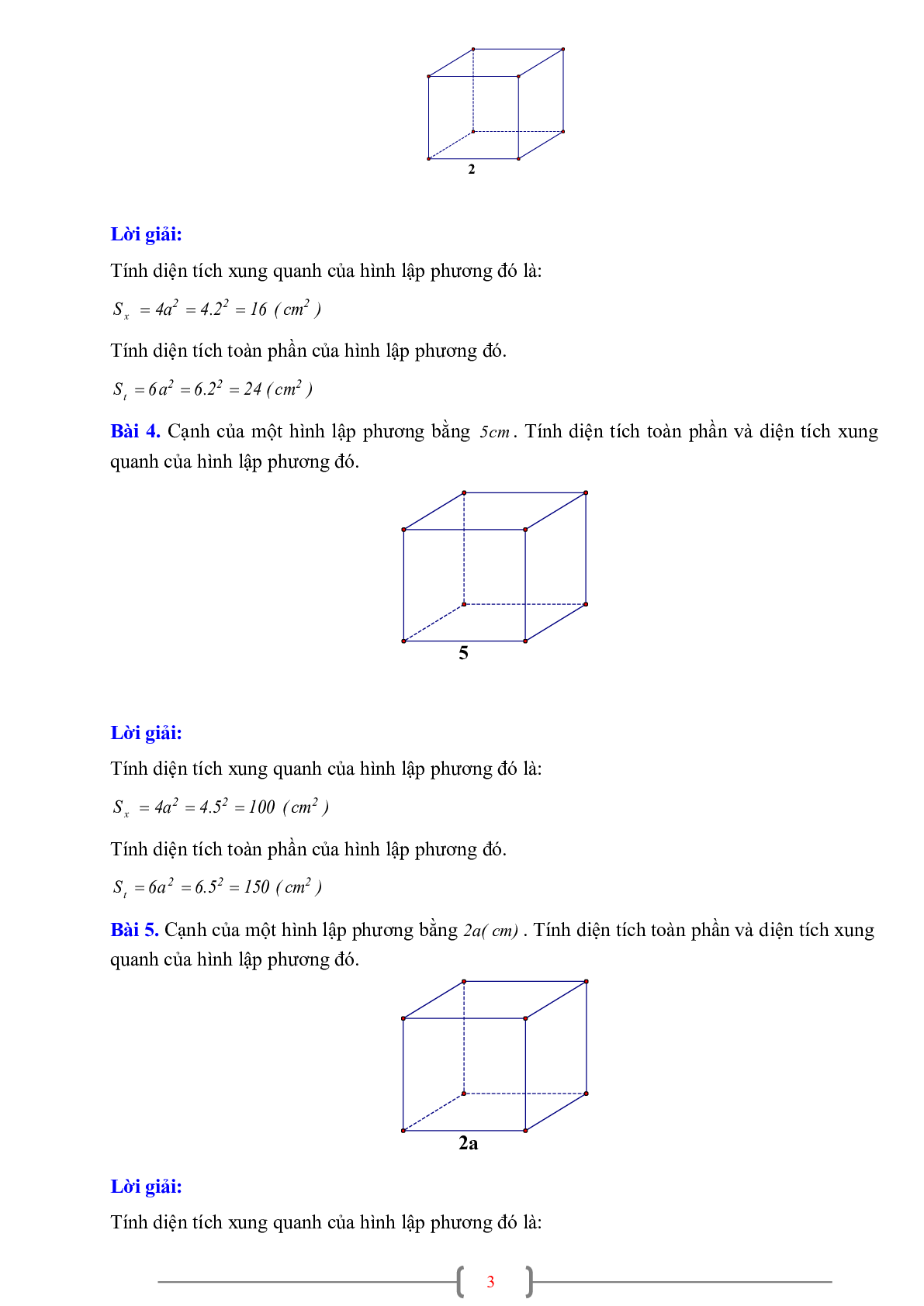 70 Bài tập về Hình hộp chữ nhật. Hình lập phương (có đáp án năm 2024) - Toán 7 (trang 3)