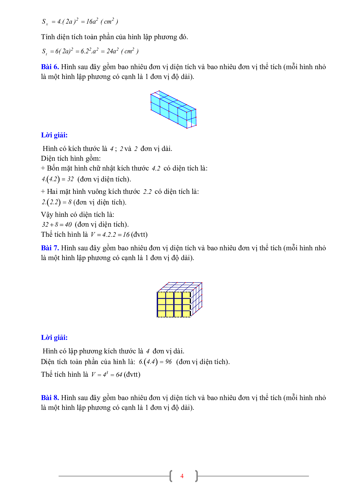 70 Bài tập về Hình hộp chữ nhật. Hình lập phương (có đáp án năm 2024) - Toán 7 (trang 4)