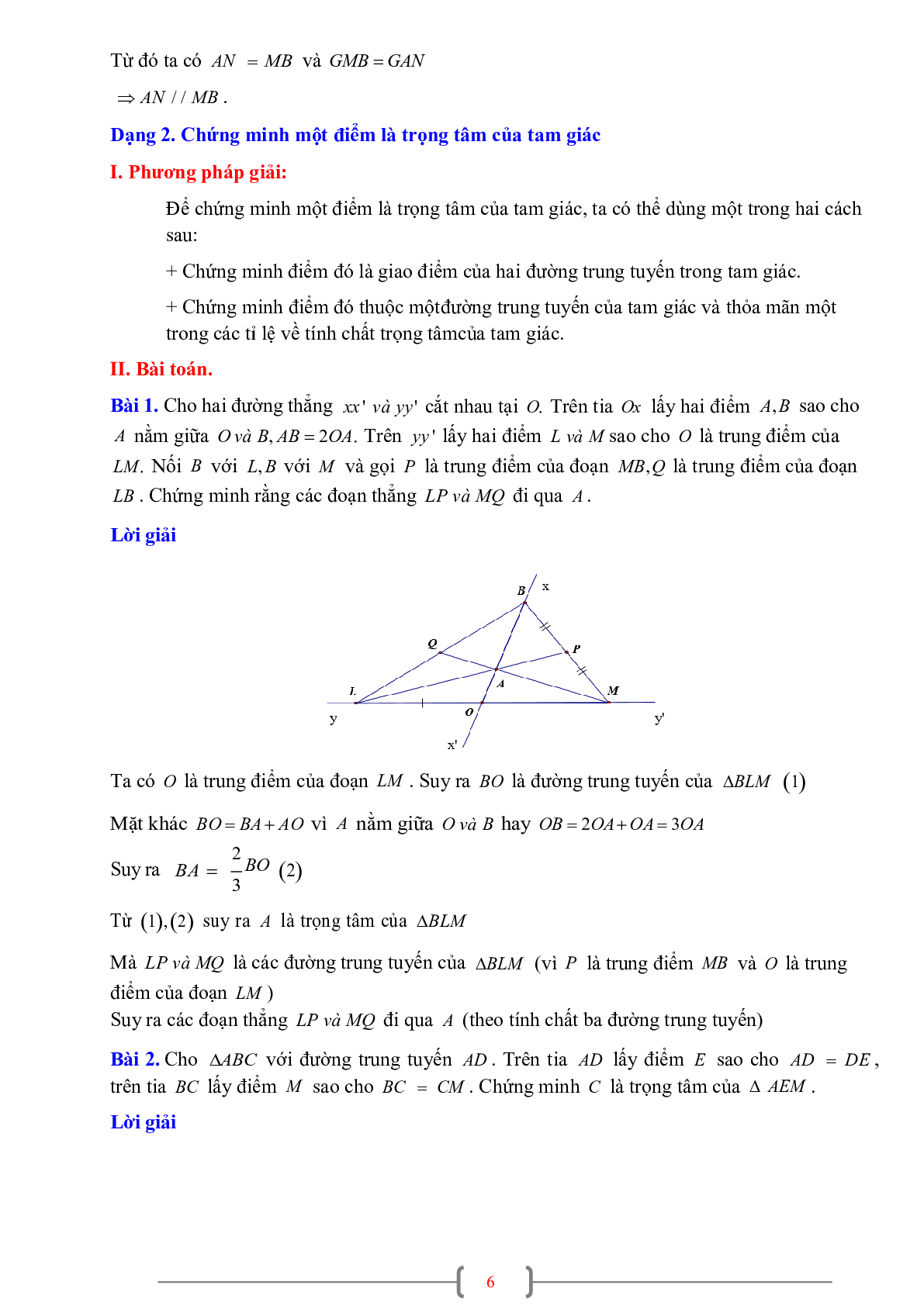 70 Bài tập về Sự đồng quy của ba đường trung tuyến trong một tam giác (có đáp án năm 2024) - Toán 7 (trang 6)