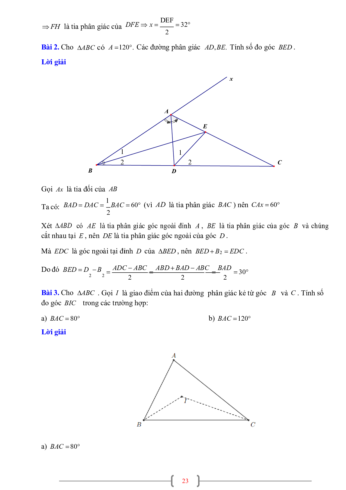 70 Bài tập về Sự đồng quy của ba đường phân giác trong một tam giác (có đáp án năm 2024) - Toán 7 (trang 3)