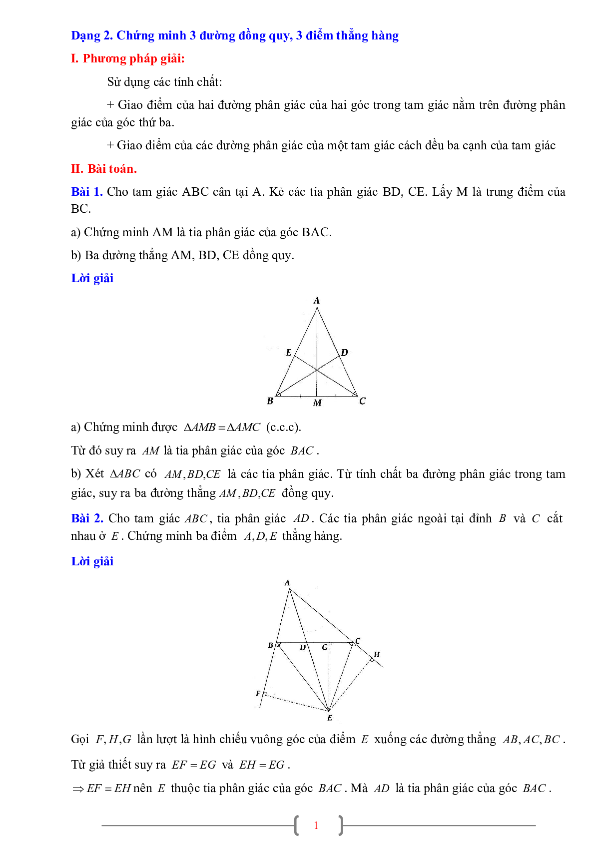 70 Bài tập về Sự đồng quy của ba đường phân giác trong một tam giác (có đáp án năm 2024) - Toán 7 (trang 7)