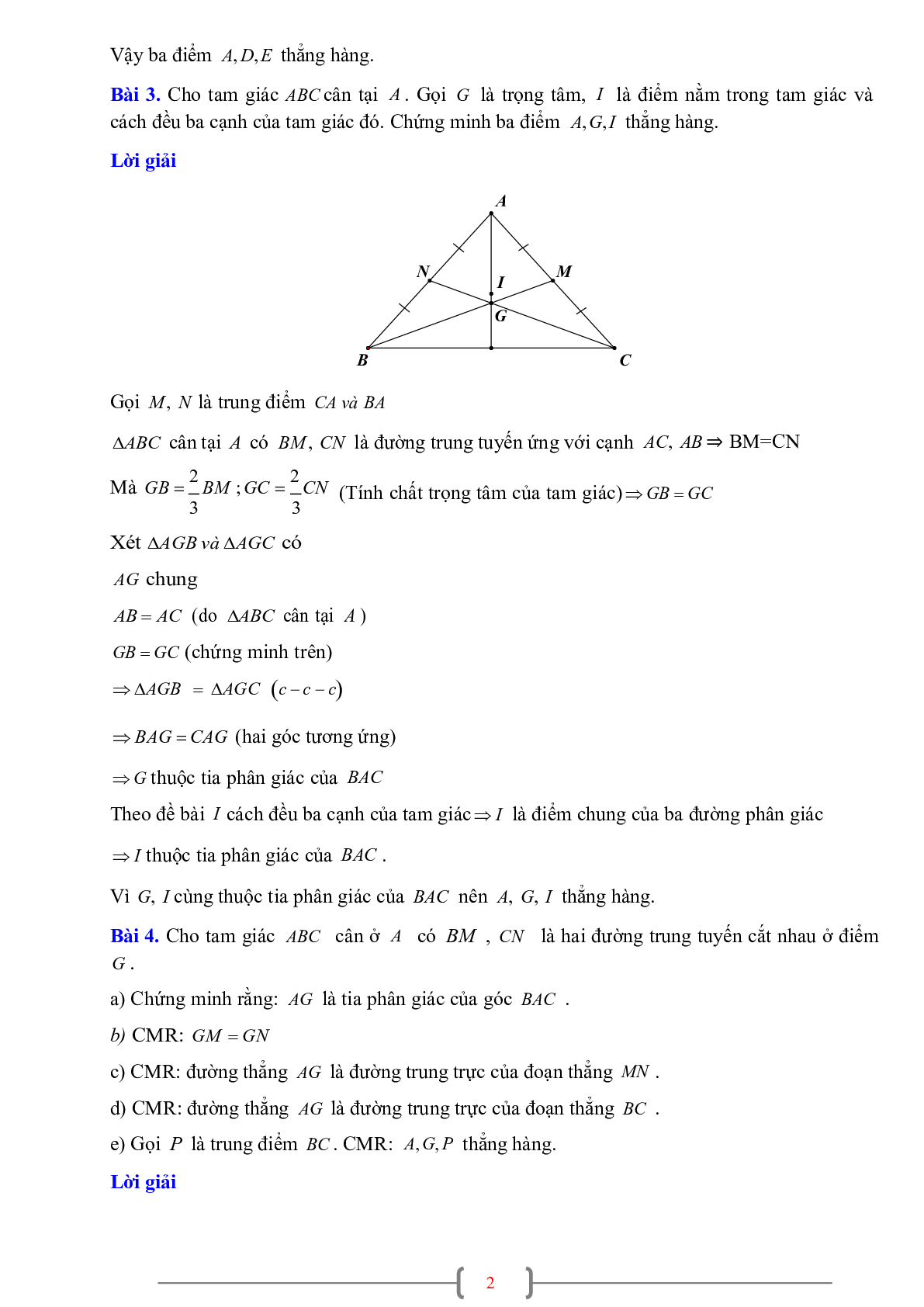70 Bài tập về Sự đồng quy của ba đường phân giác trong một tam giác (có đáp án năm 2024) - Toán 7 (trang 8)