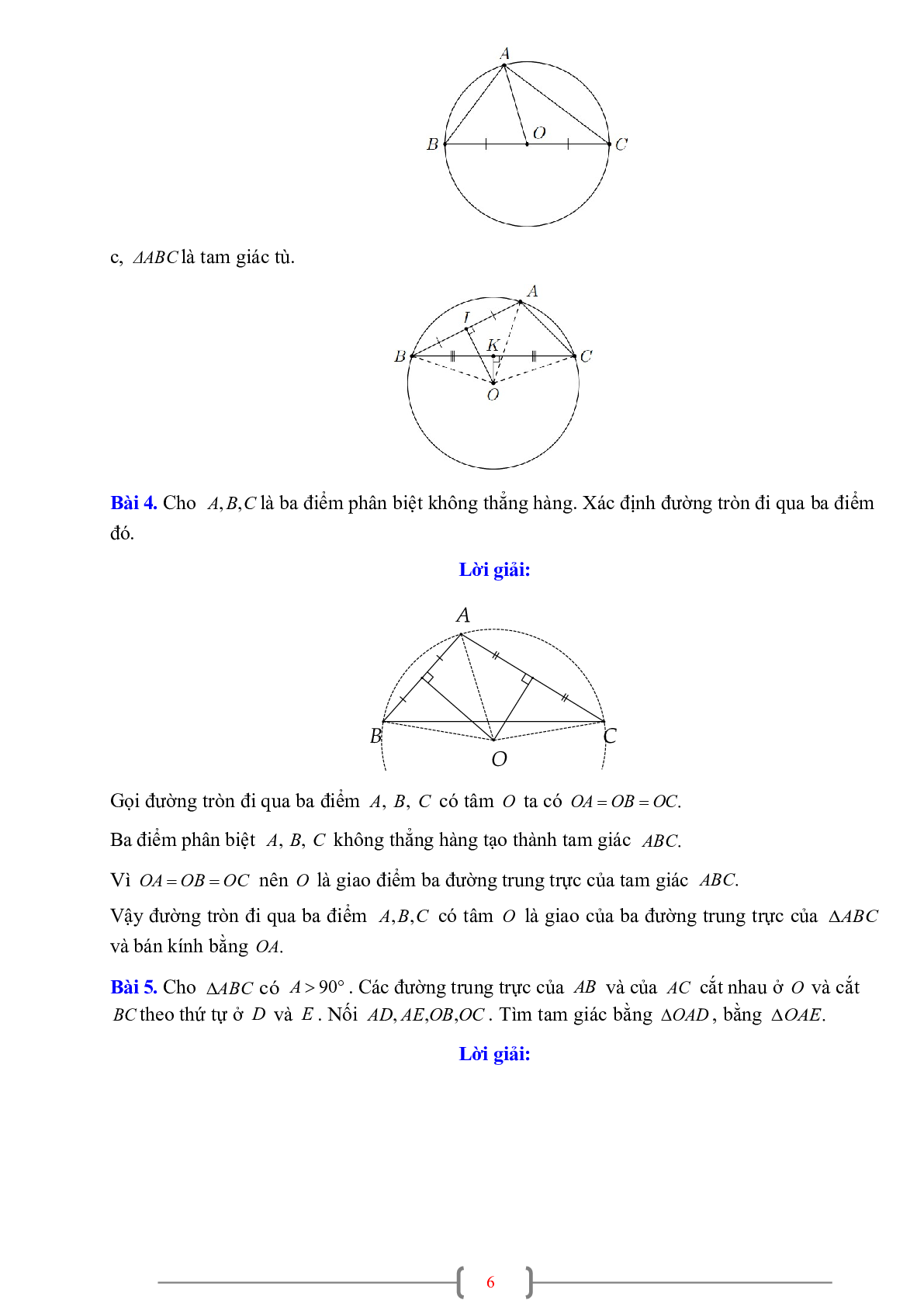 70 Bài tập về Sự đồng quy của ba đường trung trực trong một tam giác (có đáp án năm 2024) - Toán 7 (trang 6)