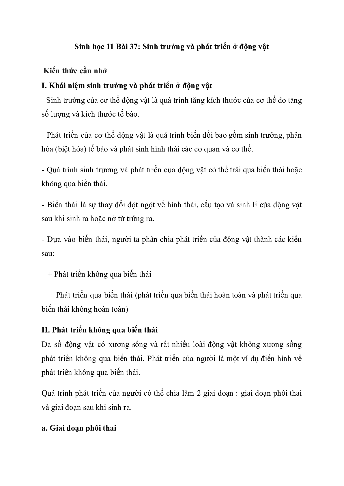 60 Bài tập về sinh trưởng và phát triển ở động vật (2024) có đáp án chi tiết nhất (trang 1)