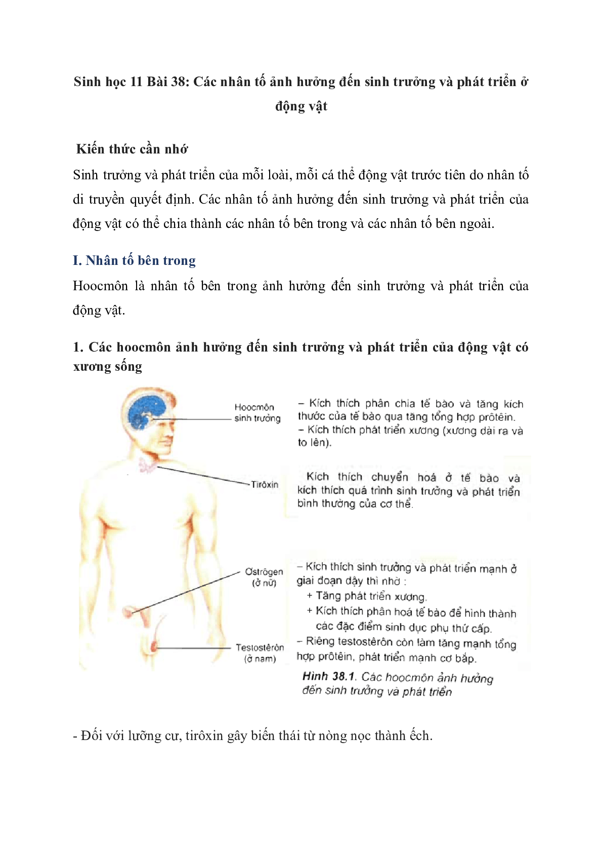 60 Bài tập về các nhân tố ảnh hưởng đến sinh trưởng và phát triển ở động vật (2024) có đáp án chi tiết nhất (trang 1)