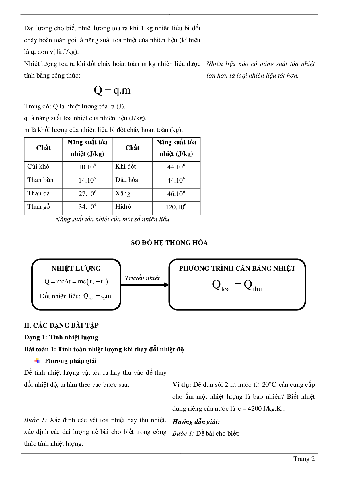 100 bài tập về nhiệt lượng - phương trình cân bằng nhiệt (có đáp án năm 2023) - Vật lí 8 (trang 2)