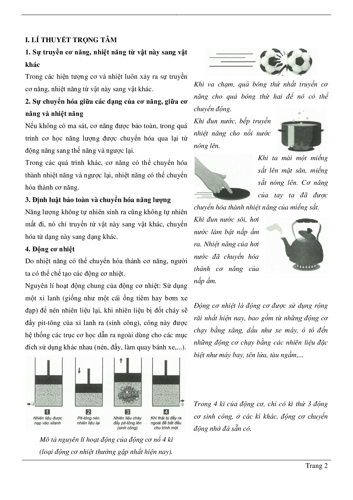 80 bài tập về bảo toàn năng lượng trong các hiện tượng cơ - nhiệt. động cơ nhiệt (có đáp án năm 2023) - Vật lí 8 (trang 2)