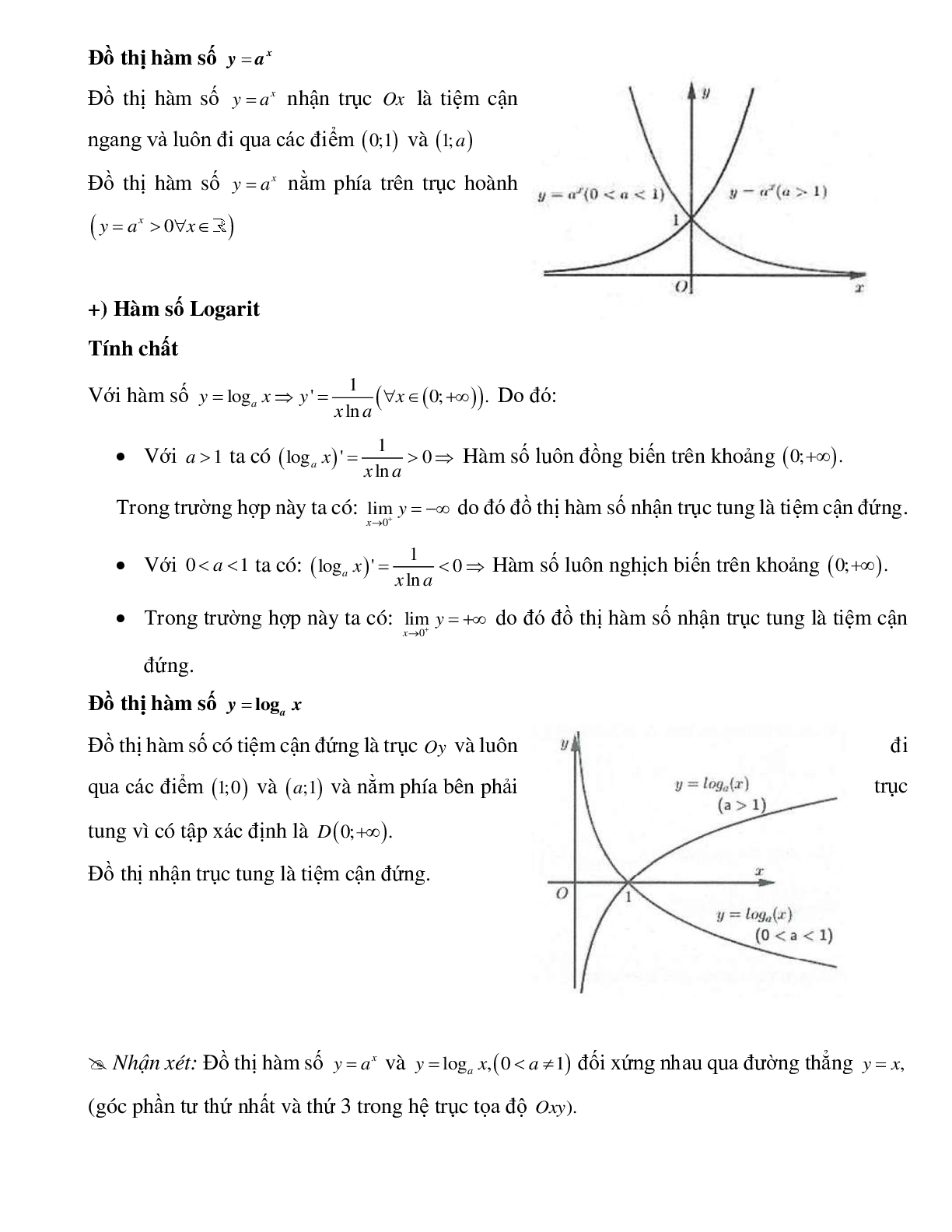 Cách nhận biết đồ thị hàm số mũ, hàm số logarit (2024) mới nhất (trang 2)