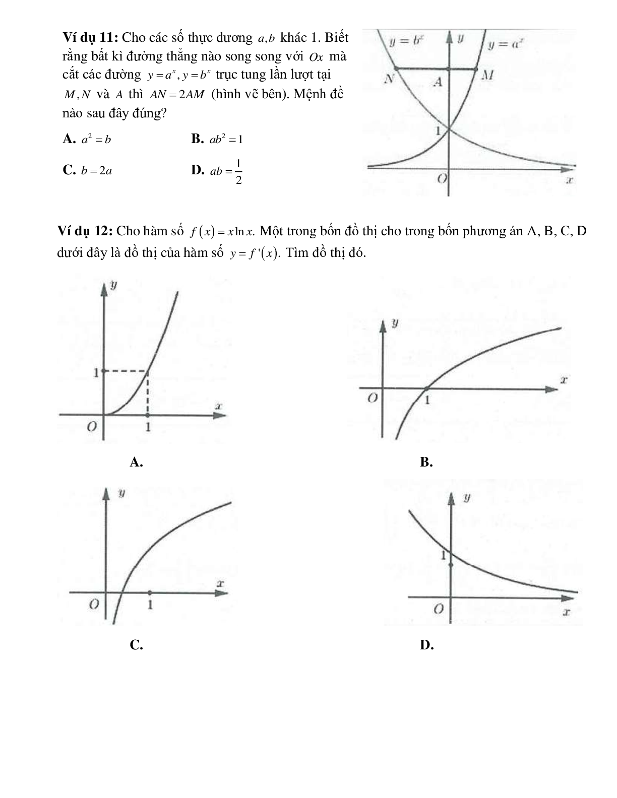 Cách nhận biết đồ thị hàm số mũ, hàm số logarit (2024) mới nhất (trang 6)