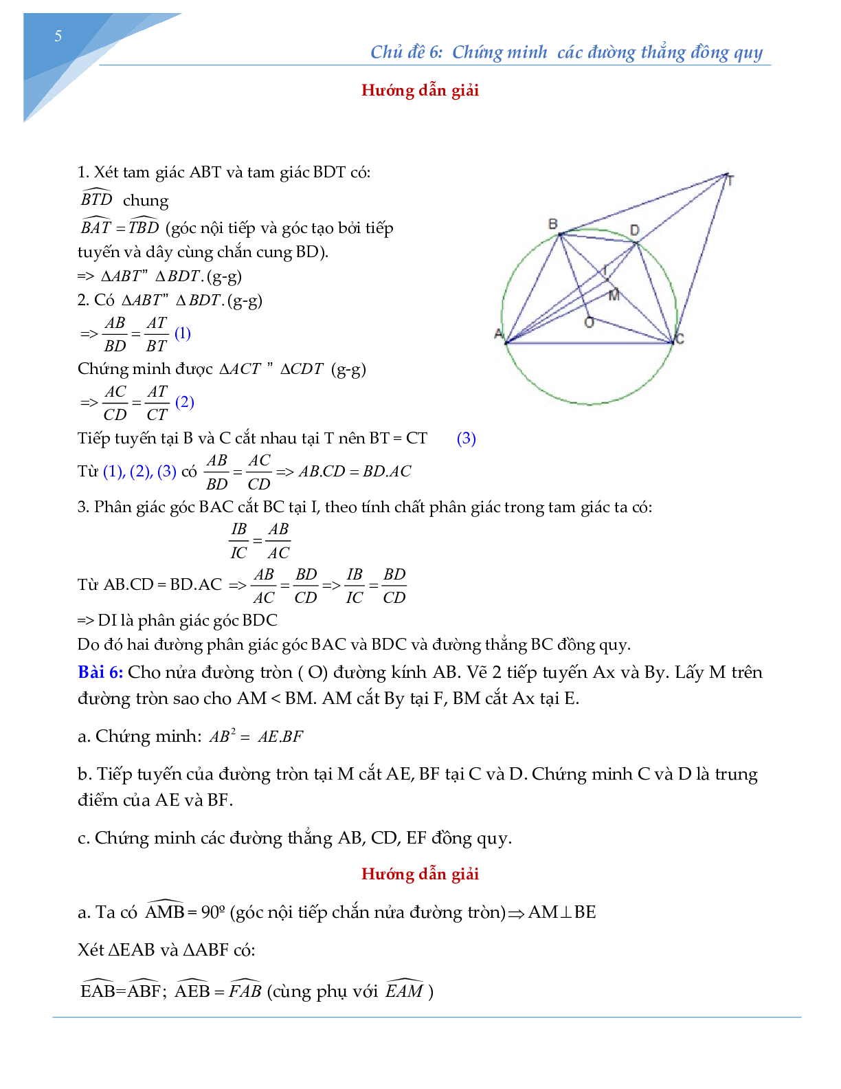 30 Bài tập chứng minh 3 đường thẳng đồng quy (2024) mới nhất (trang 5)