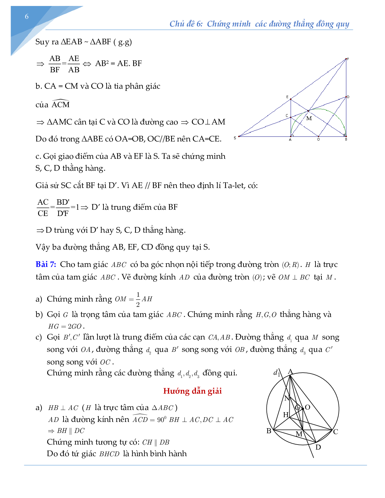 30 Bài tập chứng minh 3 đường thẳng đồng quy (2024) mới nhất (trang 6)