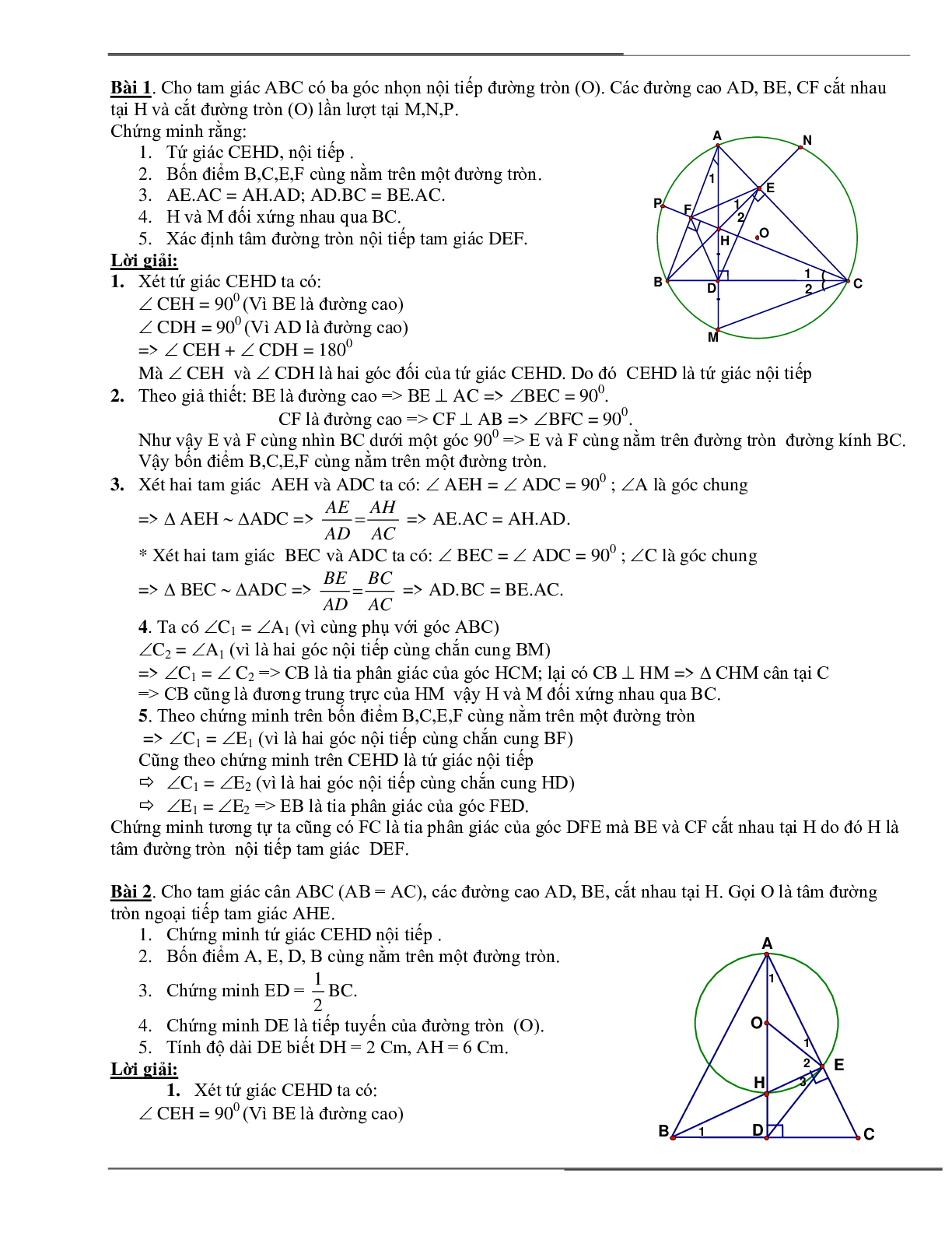 hình học 9 - Bài Toán