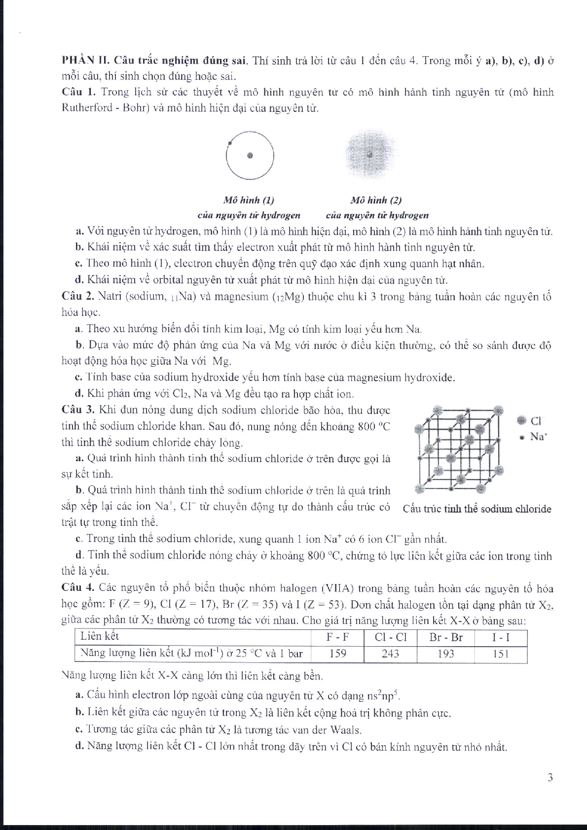 Đề minh họa môn Hóa học thi tốt nghiệp THPT 2025 (có đáp án) (trang 3)