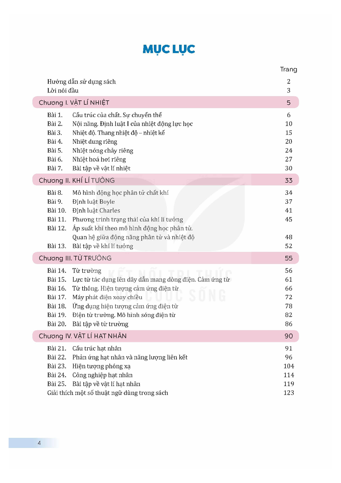 SGK Vật lí 12 Kết nối tri thức PDF | Sách giáo khoa Vật lí 12 Kết nối tri thức (trang 6)