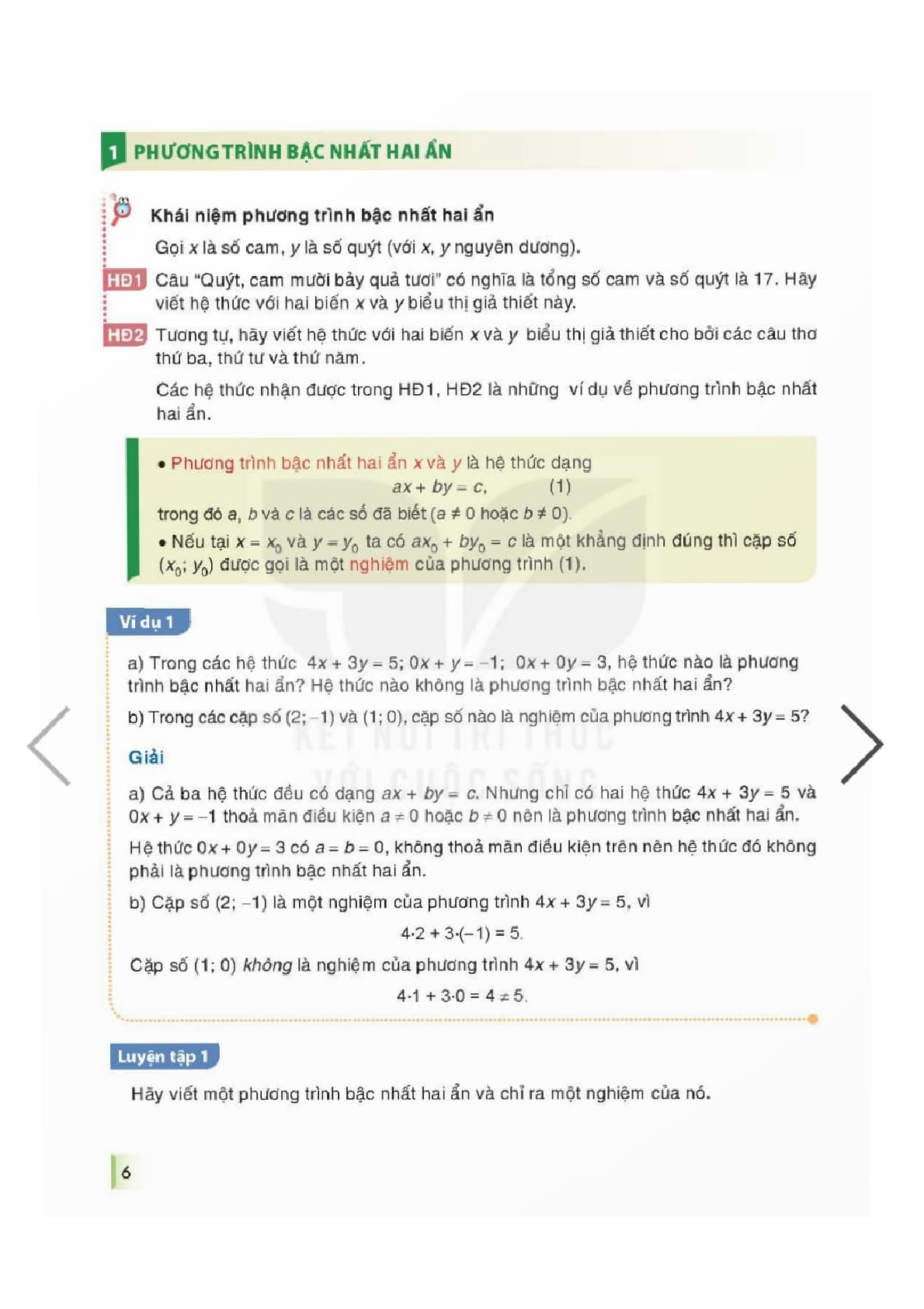 SGK Toán 9 Tập 1 Kết nối tri thức PDF | Sách giáo khoa Toán 9 Tập 1 Kết nối tri thức (trang 8)