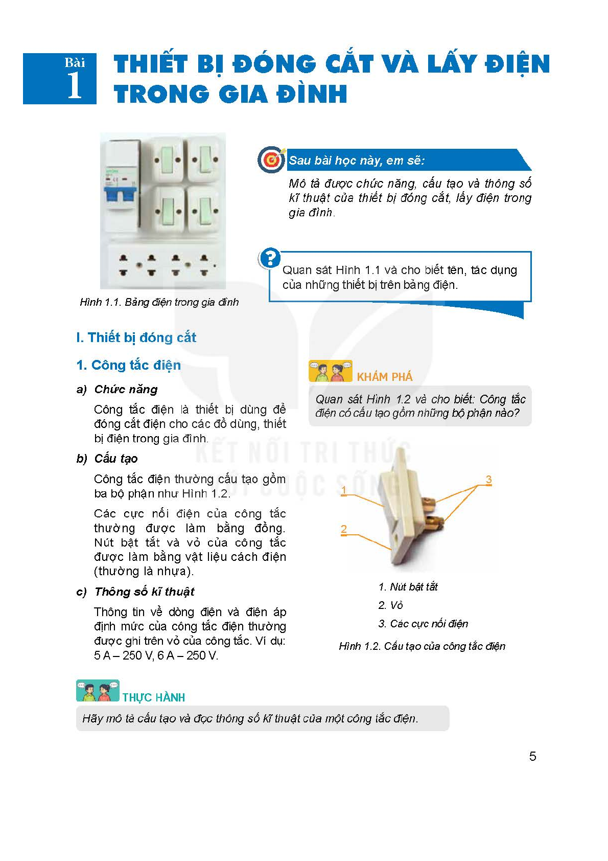 SGK Công nghệ 9 - Lắp đặt mạng điện trong nhà (Kết nối tri thức PDF) | Sách giáo khoa Công nghệ lớp 9 - Lắp đặt mạng điện trong nhà (Kết nối tri thức) (trang 7)