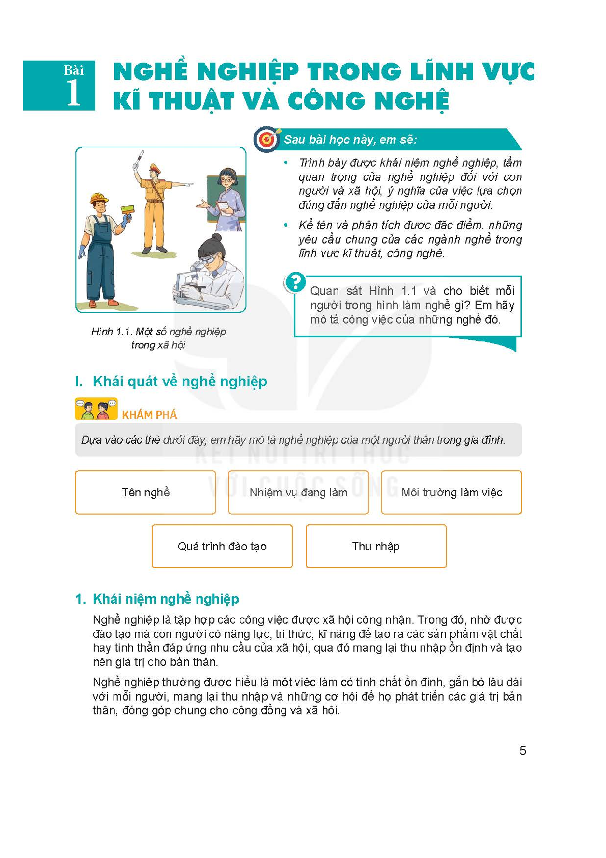 SGK Công nghệ 9 - Định hướng nghề nghiệp (Kết nối tri thức PDF) | Sách giáo khoa Công nghệ lớp 9 - Định hướng nghề nghiệp (Kết nối tri thức) (trang 7)