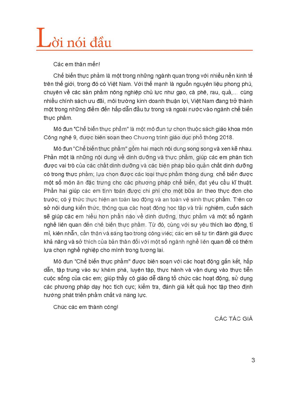 SGK Công nghệ 9 - Chế biến thực phẩm (Kết nối tri thức PDF) | Sách giáo khoa Công nghệ lớp 9 - Chế biến thực phẩm (Kết nối tri thức) (trang 5)