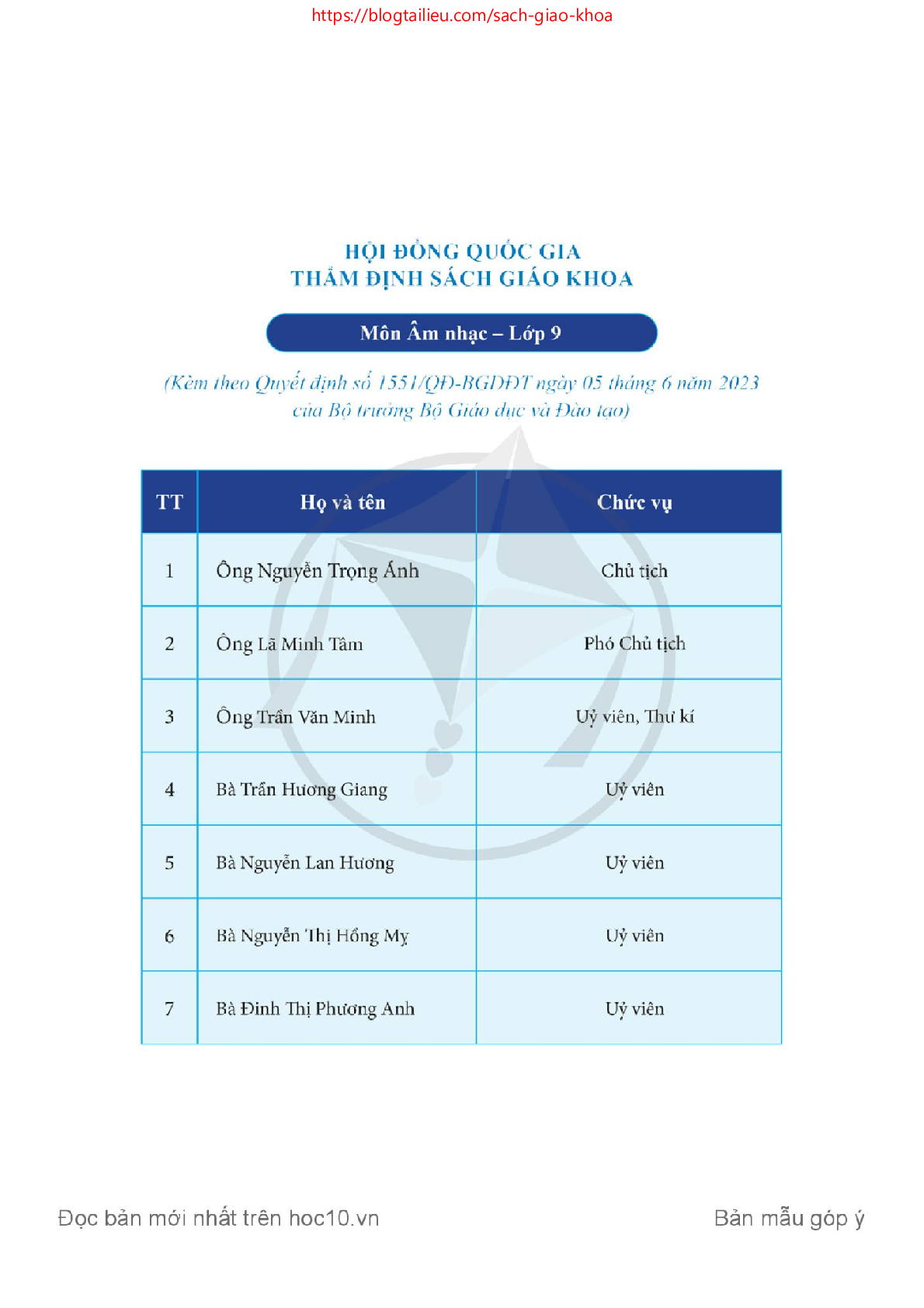 SGK Âm nhạc 9 Cánh diều PDF | Sách giáo khoa Âm nhạc lớp 9 Cánh diều (trang 2)