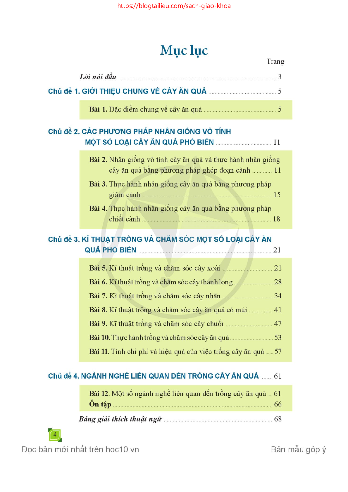 SGK Công nghệ lớp 9 (Trồng cây ăn quả) Cánh diều PDF | Sách giáo khoa Công nghệ lớp 9 (Trồng cây ăn quả) Cánh diều (trang 6)