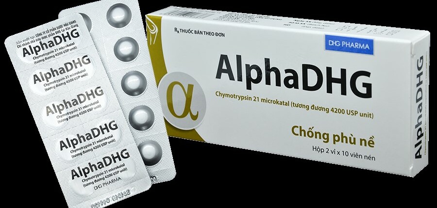 Thuốc Alphadhg - Giảm viêm, chống phù nề - Hộp 2 vỉ x 10 viên - Cách dùng
