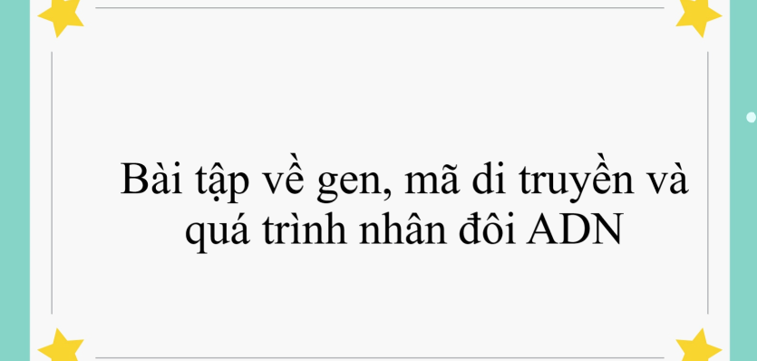 60 bài tập về gen, mã di truyền và quá trình nhân đôi ADN (2024) có đáp án chi tiết nhất