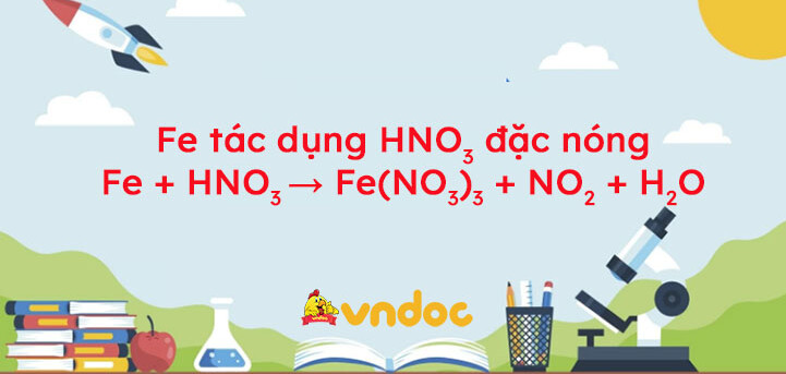 Fe + HNO3 → Fe(NO3)3 + NO2 + H2O | Fe ra Fe(NO3)3