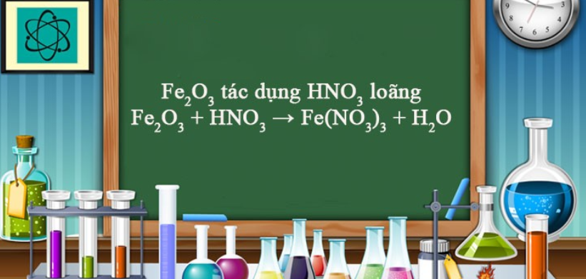 Fe2O3 + HNO3 → Fe(NO3)3 + H2O | Fe2O3 ra Fe(NO3)3