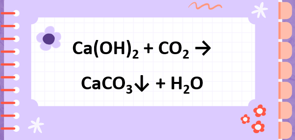 CO2 + Ca(OH)2 → CaCO3 + H2O | CO2 ra CaCO3 | Ca(OH)2 ra CaCO3