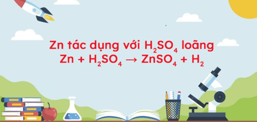 Zn + H2SO4 → ZnSO4 + H2 | Zn ra ZnSO4