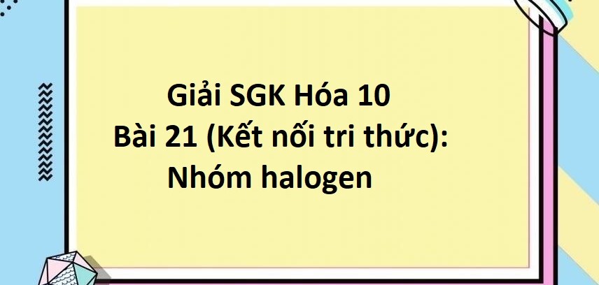 Giải SGK Hóa 10 (Kết nối tri thức) Bài 21: Nhóm halogen