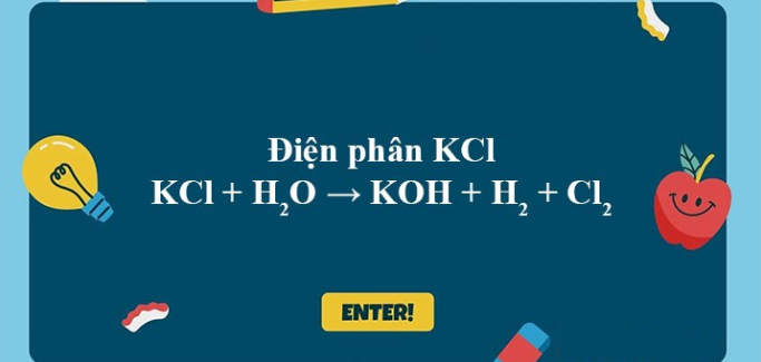 KCl + H2O → KOH + H2 + Cl2 | KCl ra Cl2